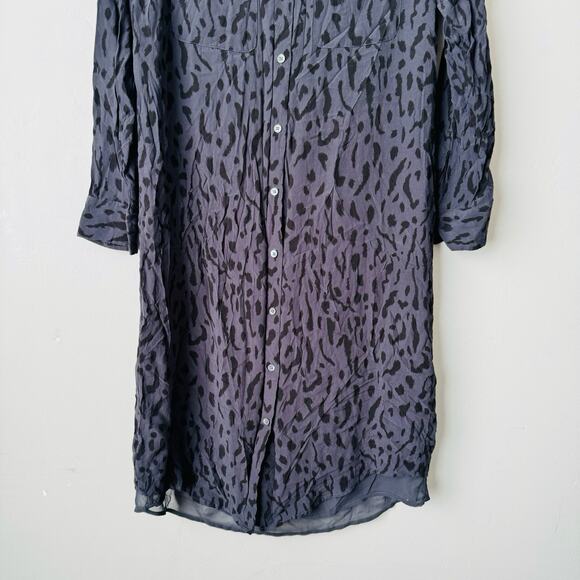 Rails Alix Dress Ash Cheetah Black Long Button Up Women’s S - Picture 3 of 9